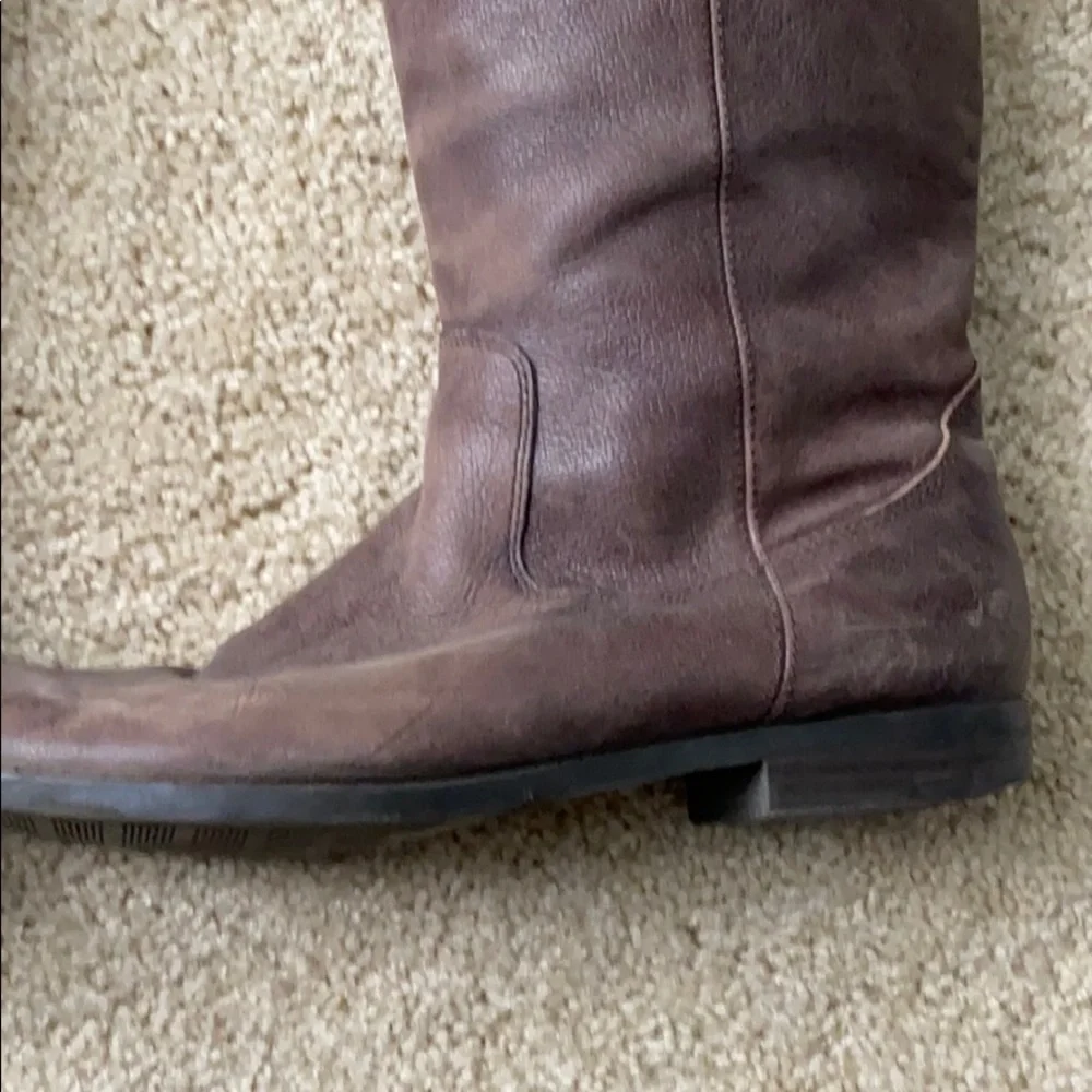 Tall brown all leather boot by Merona size 9.5